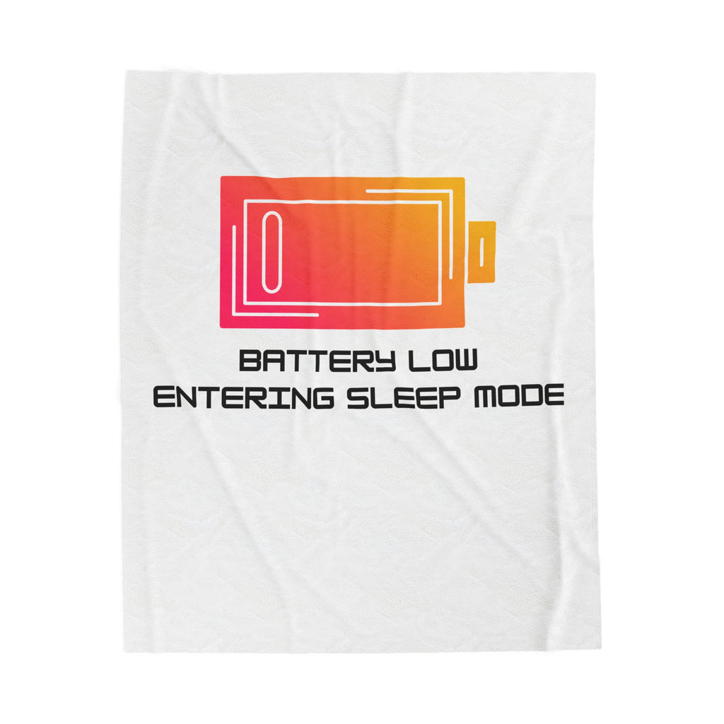 Battery Low Entering Sleep Mode Blanket | Funny Meme Blanket
