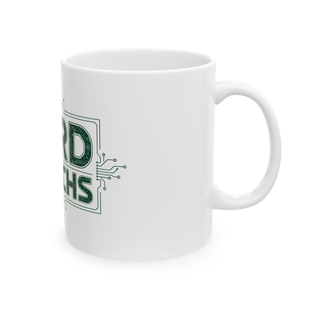 Nerd Merch circuit typography Mug | Geek tech coffee cup