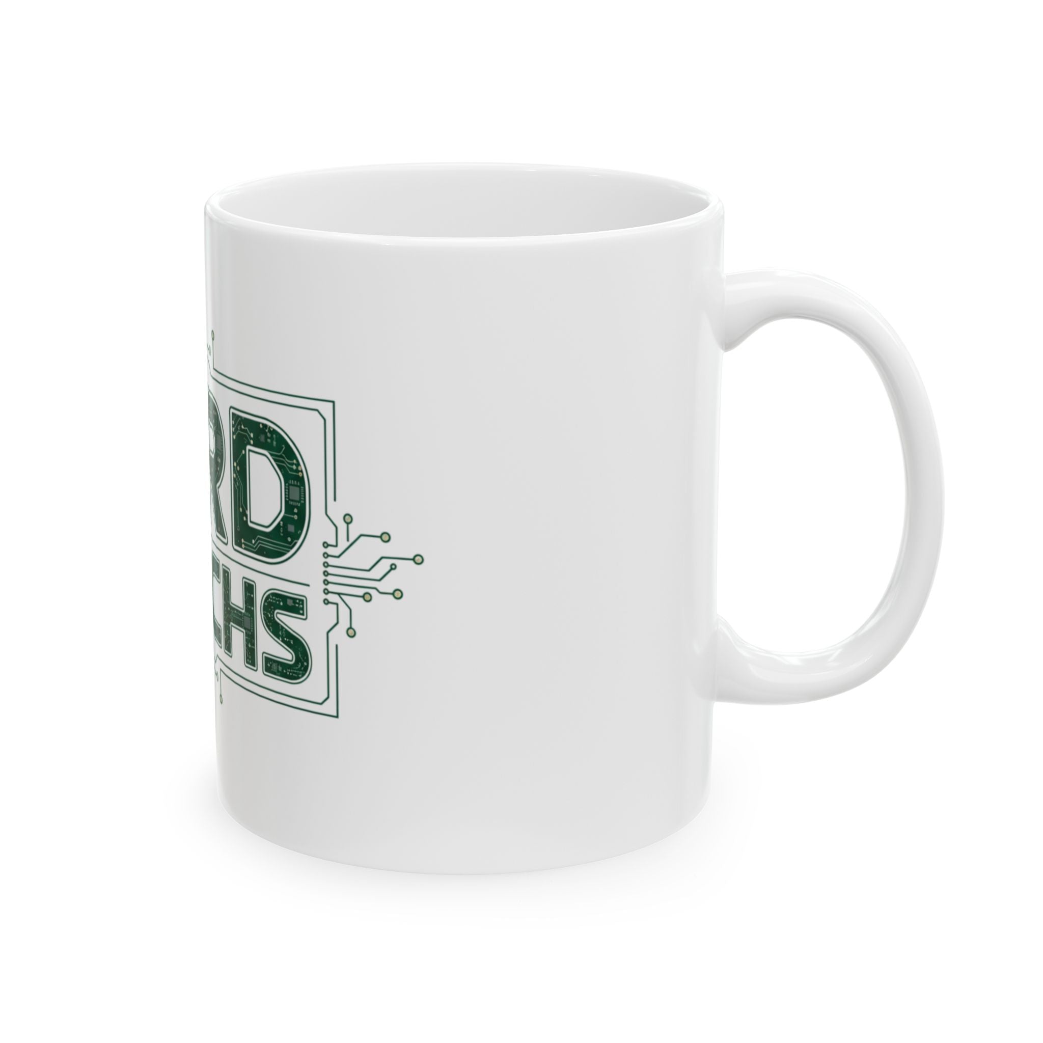 Nerd Merch circuit typography Mug | Geek tech coffee cup