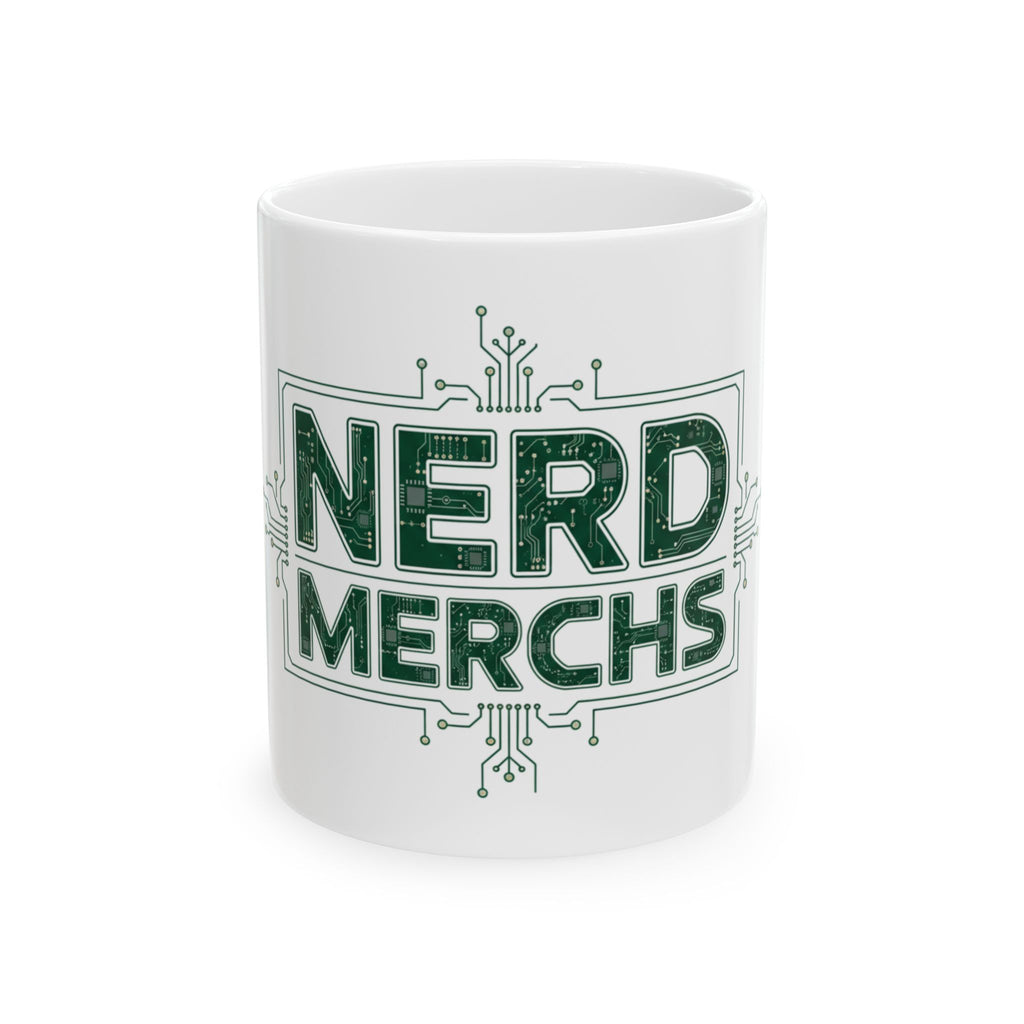 Nerd Merch circuit typography Mug | Geek tech coffee cup